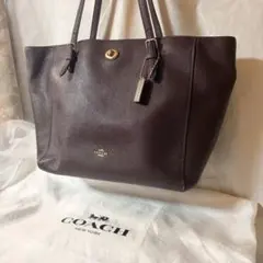 COACH ダークブラウン ボルドー トートバッグ