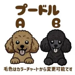 プードル トイプードル ワッペン 刺繍 シール 愛犬グッズ
