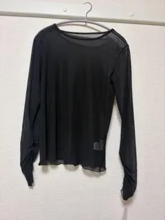 シアー ブラック 長袖シャツ M-L 新品タグ付き