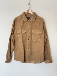 【良好】GAP ギャップ コーデュロイシャツ ベージュ ブラウン L 古着 長袖