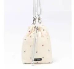 ニコアンド オリジナルビジュー巾着ショルダーバッグ niko and...