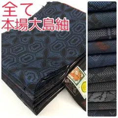 【TAMA屋】全て正絹 全て本場大島紬 証紙 まとめ売り10点TM 2578