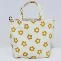 ハンドメイド　花柄　ミニトートバッグ　バッグインバッグ　お出かけミニかばん