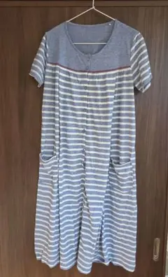 マタニティ パジャマ ワンピース ボーダー M～L