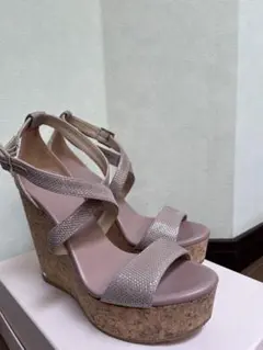 試着のみ⭐︎Jimmy Choo コルクウェッジソールサンダル37のサムネイル