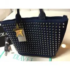 完売☆DIAVEL ブルーデニム スタッズキャンバストートバッグ