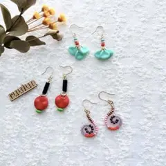 ハンドメイドアクセサリーピアス　おまとめ3点セット
