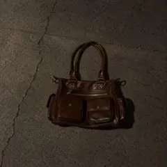 90's Brown leather shoulder bag archive