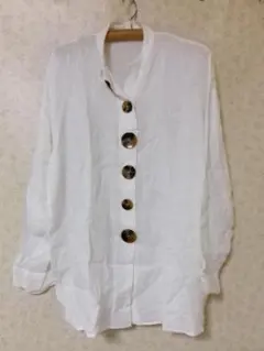 94840 ZARA ザラ　麻　長袖オーバーシャツ　クリーム　M