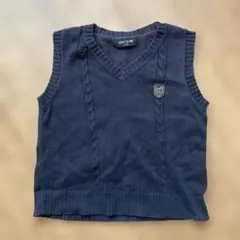 COMME CA ISM ネイビー Vネックベスト 110