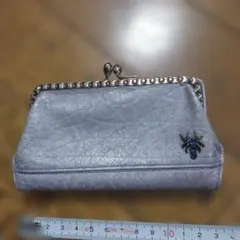 薄紫 クモモチーフ 二つ折り財布