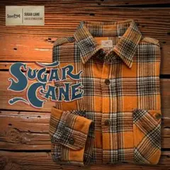 『OLD』SUGAR CANE(シュガーケーン)フランネルワークシャツ オレンジ