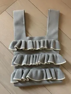 フリル付きグレー トートバッグ