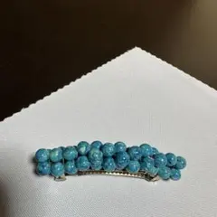 ターコイズカラー　バレッタ　ヘアクリップ