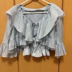 フリルリボンボレロ×キャミソールアンサンブル[ta227] ブルーのサムネイル
