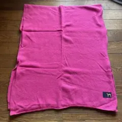 ピンク 馬刺繍 ウールブランケット