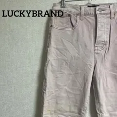 LUCKYBRAND 薄いピンク ストレートデニム カットオフ