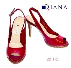 新品未使用 ！DIANAハイヒール22.5cmオープントゥバックベルトmh540