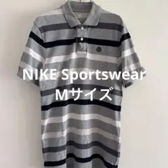 NIKE Sportswear ポロシャツ ボーダー グレー Mサイズのサムネイル
