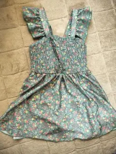 花柄ワンピース水着（グリーン）