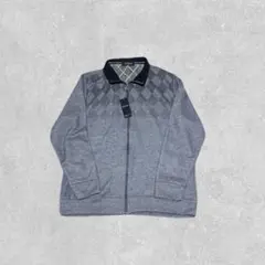 タグ付きPRACTICAL ジップアップブルゾン アーガイル柄 ネイビー　LL