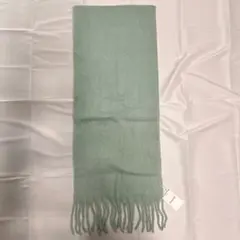 ミントグリーン フリンジ付きマフラー