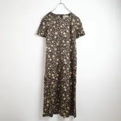 【古着・日本製】Aquascutum 花柄 ロングワンピース アクアスキュータム