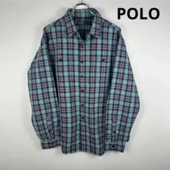 90s POLO RALPH LAUREN 長袖 ネルシャツ Vintage