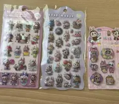 ラブブのボンボンドロップシールと水シール3枚セット