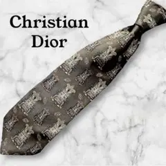 クリスチャンディオールChristian Dior ネクタイブラウングレー