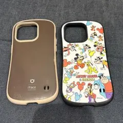 【iFace】iPhone14Pro ケース★2個セット ブラウン＆ミッキー