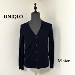 【UNIQLO】エクストラファインメリノVネックカーディガン（長袖）【M】紺色