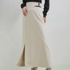 ADAM ET ROPE ウエストコンシャススカート　ロング　ライトグレー