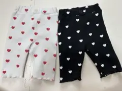 コトリ ハート柄 バックリボンパンツ2点セット