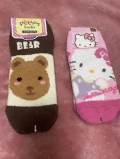 ソックス クマ ハローキティ 靴下 23 23.5 24 24.5キャラクター