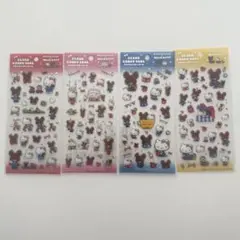 ハローキティ×くまのがっこう クリアキャンディシール 4種セット