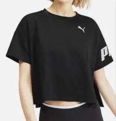 PUMA ブラック クロップドTシャツ