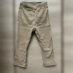 値下　ベージュ リブ編み レギンス ポケット付き