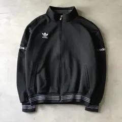 【希少】adidas アディダス トラックジャケット 黒 デサント製 90s