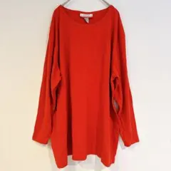 FORELLI 長袖Tシャツ 22/24 レッド オーバーサイズ ゆったり 秋冬