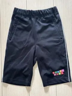 ASAHI KIDS 黒 ハーフパンツ サイドストライプ