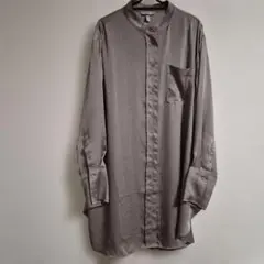 H&M サテンロングシャツ グレージュ XLのサムネイル