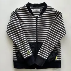 ファミリア ニットブルゾン 120 ボーダー ジップアップ フード欠品 男女兼用