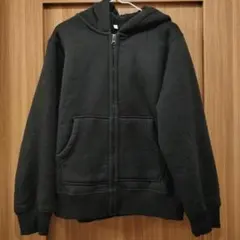 GU 黒 裏ボアフルジップパーカー 130 即日発送