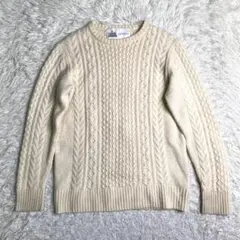 良品✨グリーンレーベルリラクシング ニット ハミルトンラムズウール アラン編み