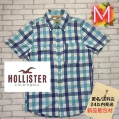 ■HOLLISTER 半袖 爽やかブロックチェック ワークシャツのサムネイル