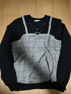 レイヤードデザイン長袖トップスのサムネイル