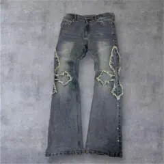 00s【archive】Y2K お兄系 グランジ クラッシュ Flareデニム