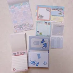 メモ帳＆付箋セット　スイマー、エンジェルブルー、ミッキー、シナモンたまごっちなど