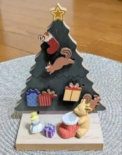 ナチュラルキッチン　クリスマス 木製スタンドツリー＆オブジェ　3点セット